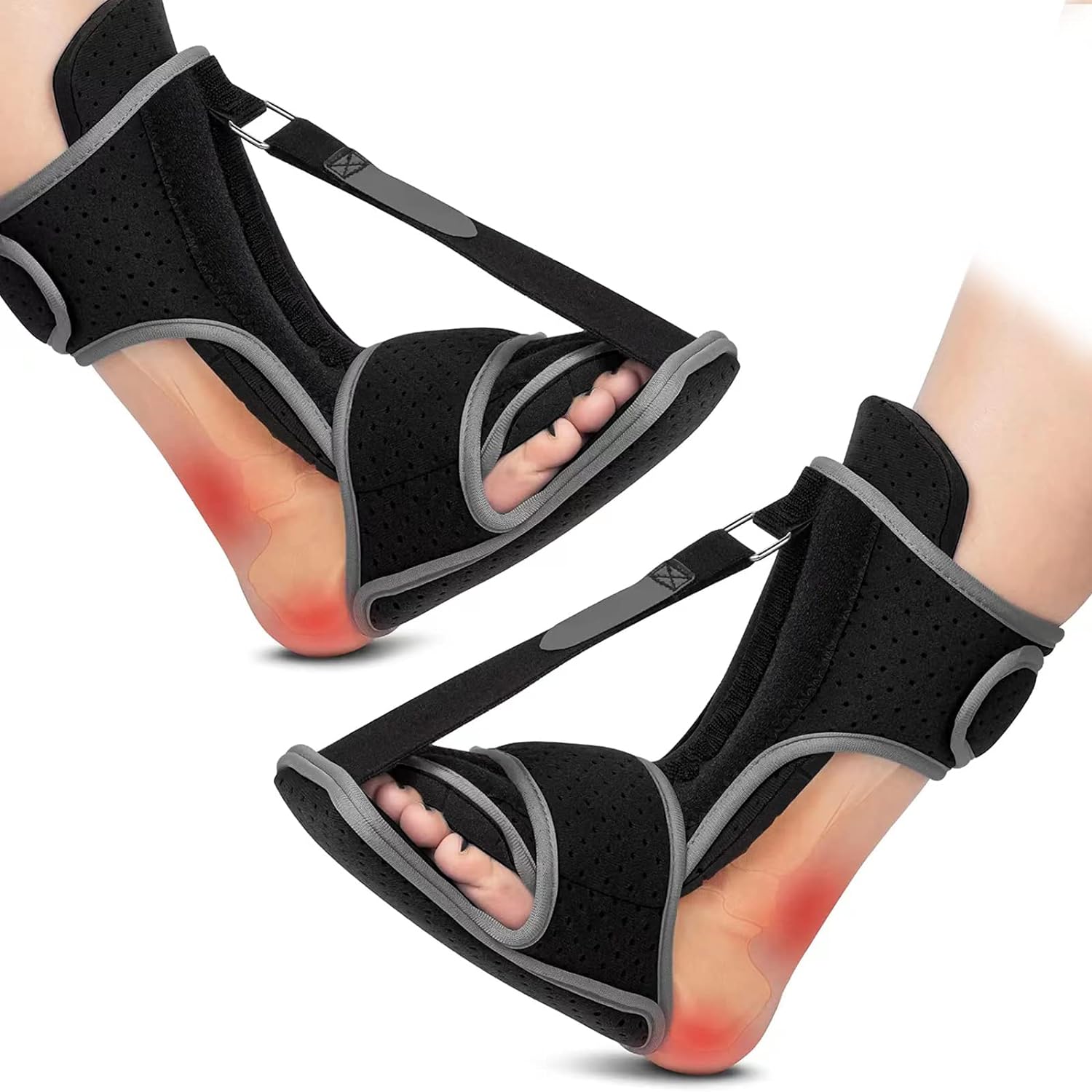 Plantar fasciitis night splint worn during sleep to prevent contracture